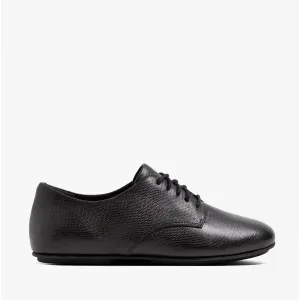 ADEOLA LIZARD Ladies Leather Derby Shoes All Black