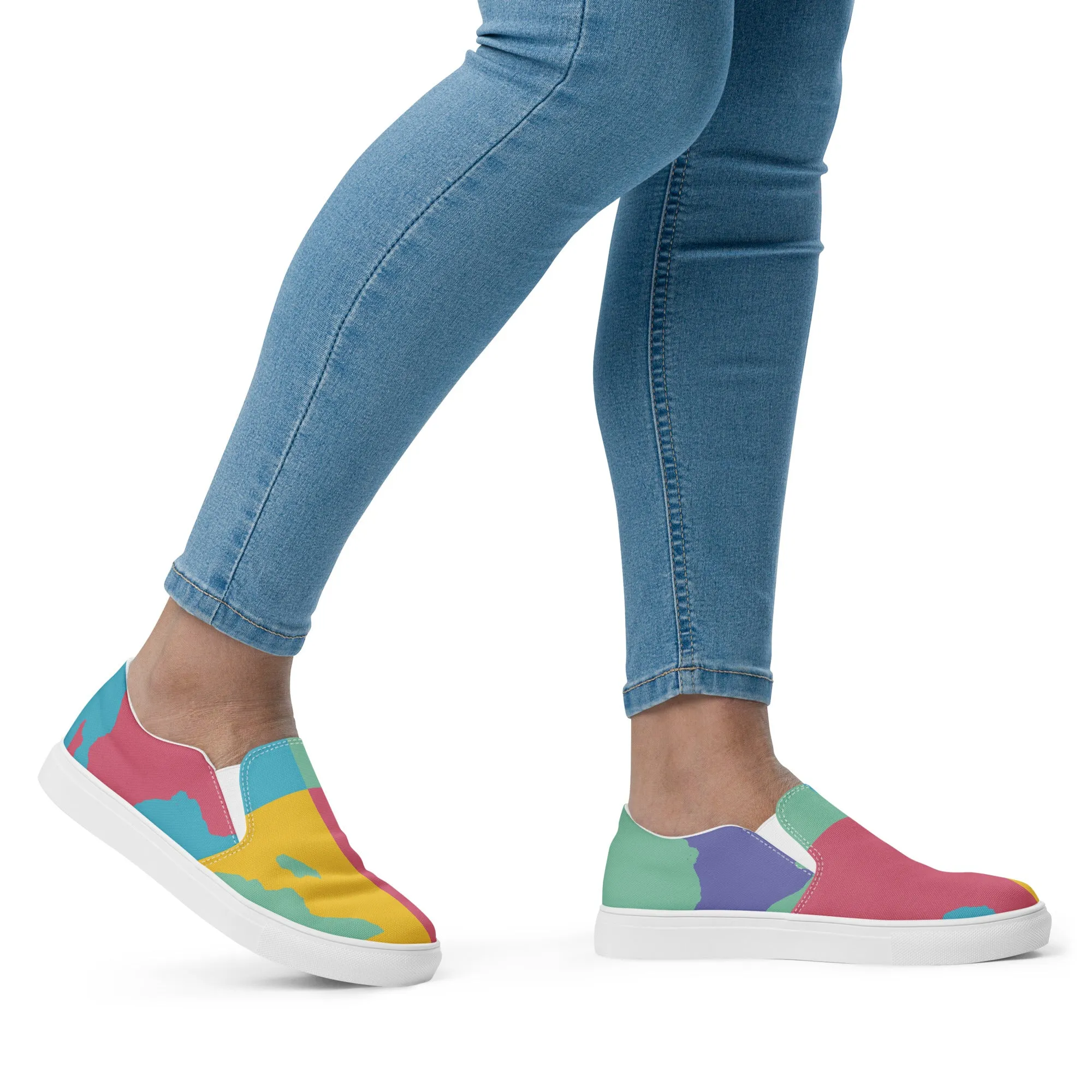AFRICA WARHOL Women’s Slip-On Canvas Shoes (Retro)