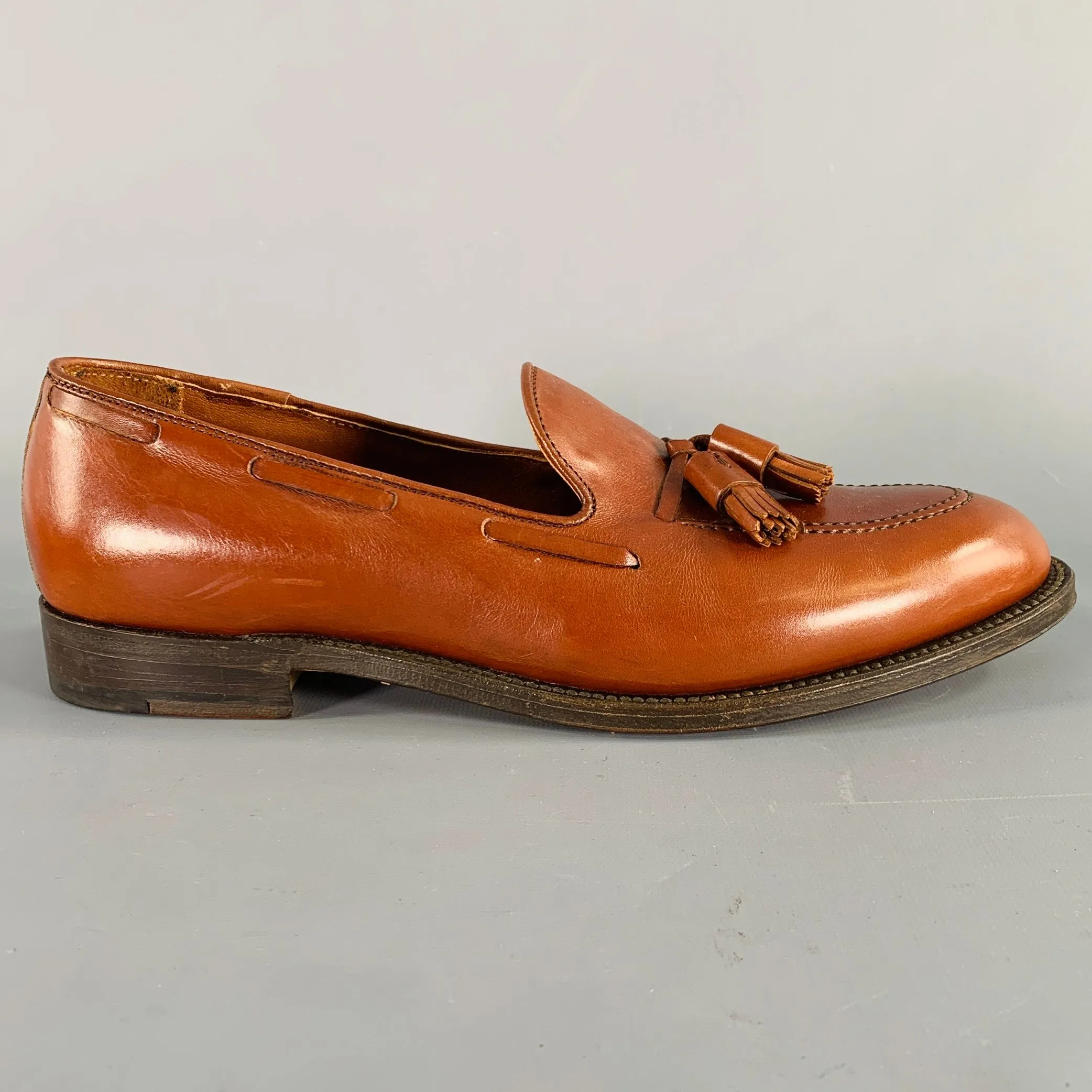 ALDEN Size 10 Brown Leather Tassels Loafers