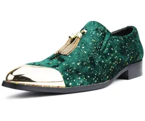 Amali Chaz Green Men's Velvet Smoking Slipper