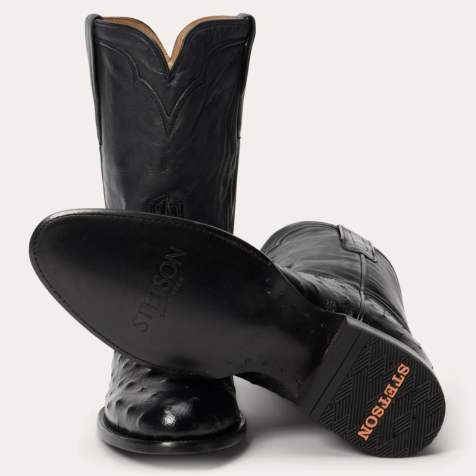 Austin Ostrich Roper Boots
