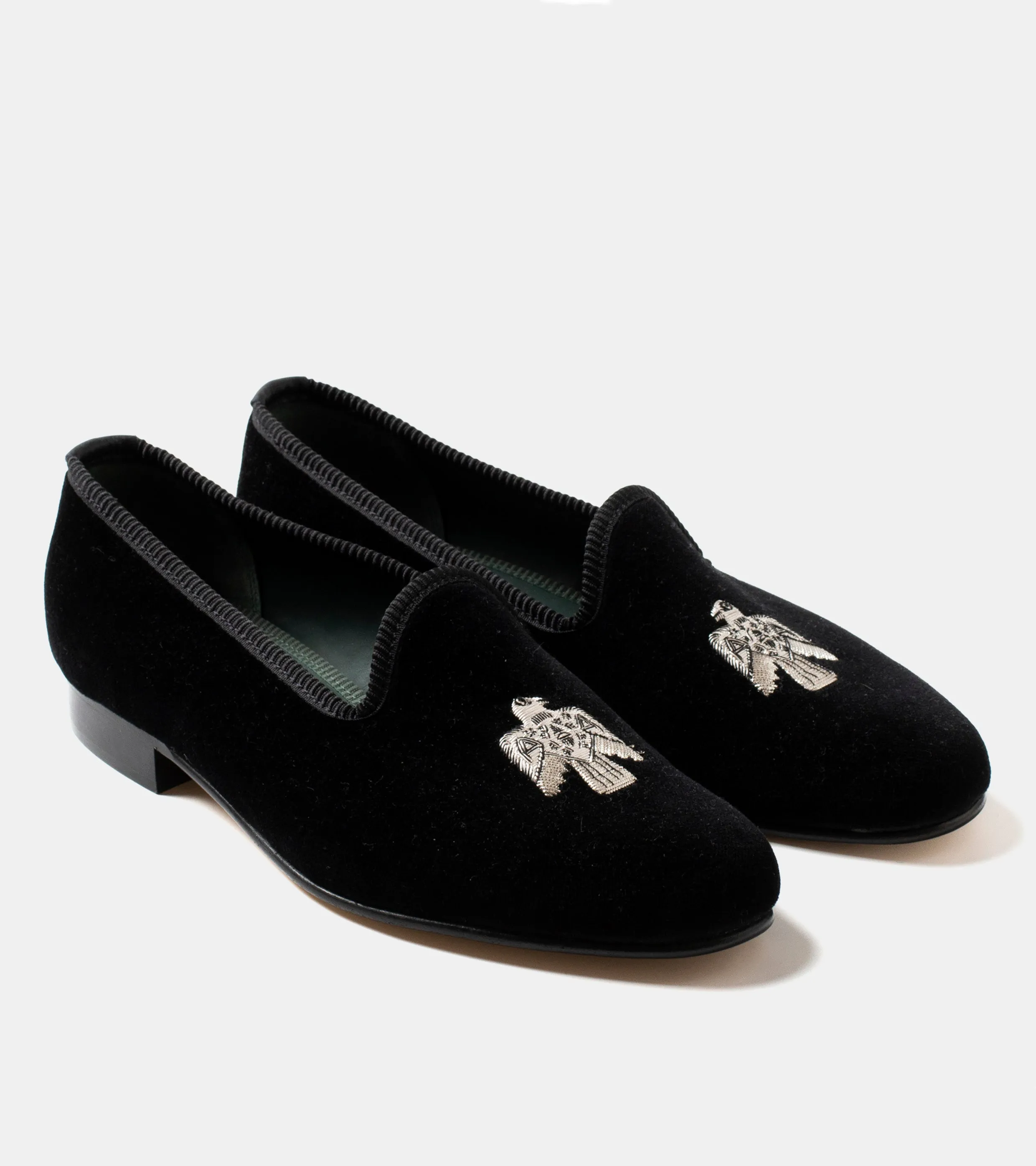 Bryceland's x Bowhill & Elliott Velvet Slippers Black
