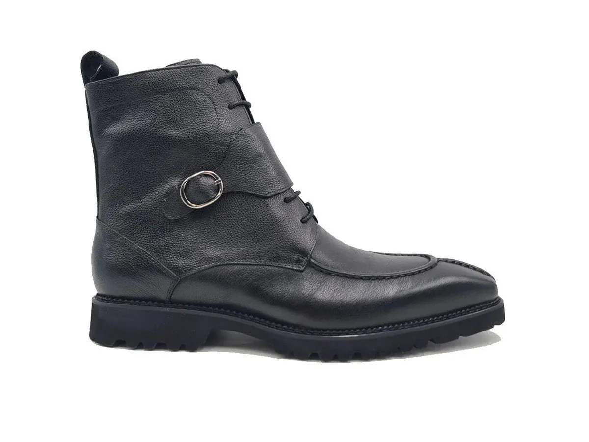 Carrucci Black Rugged Split Lace-Up Men's Boot Style No: KB480-03
