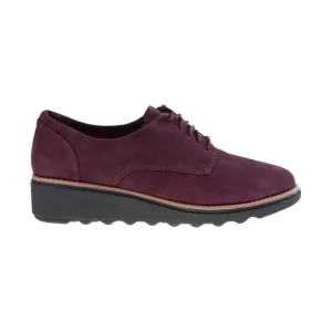 Clarks Sharon Noel Women's Shoes Burgundy Nubuck