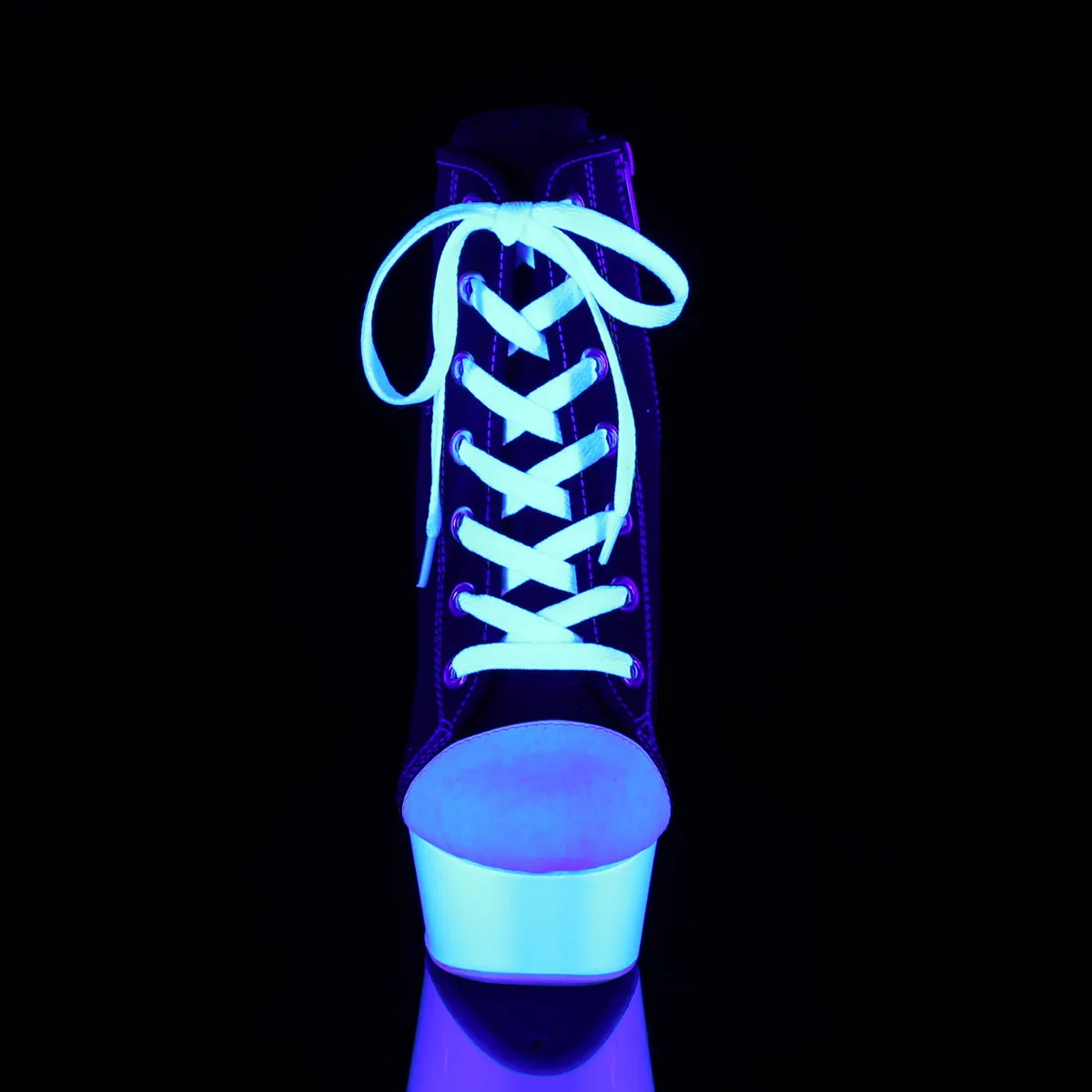 DELIGHT-600SK-02 Pleaser Black Canvas Sexy Platform Shoes (Pole Dancing Heels)