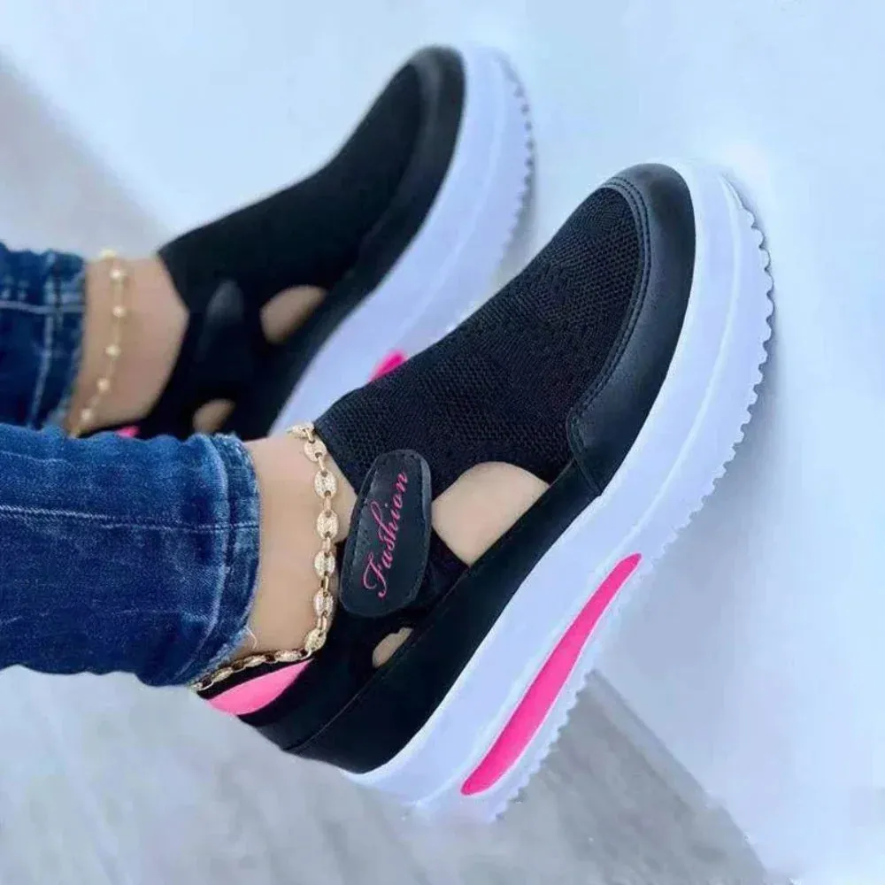 Designer Brand Women Fashion Platform Solid Color Vulcanized Sneakers Woman Casual Breathable Wedge Shoes Ladies Walking Shoes