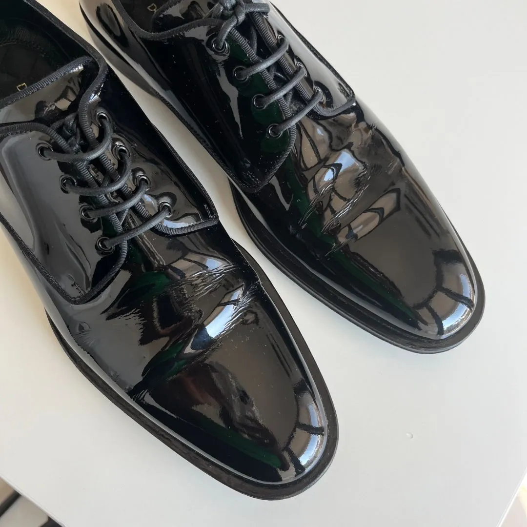 Dolce & Gabbana Derby Black Patent Leather Shoes, UK8.5