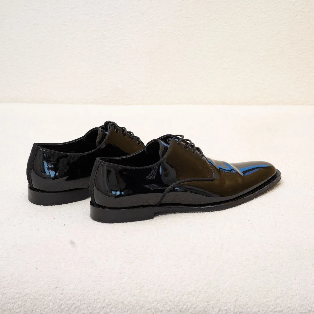 Dolce & Gabbana Derby Black Patent Leather Shoes, UK8.5
