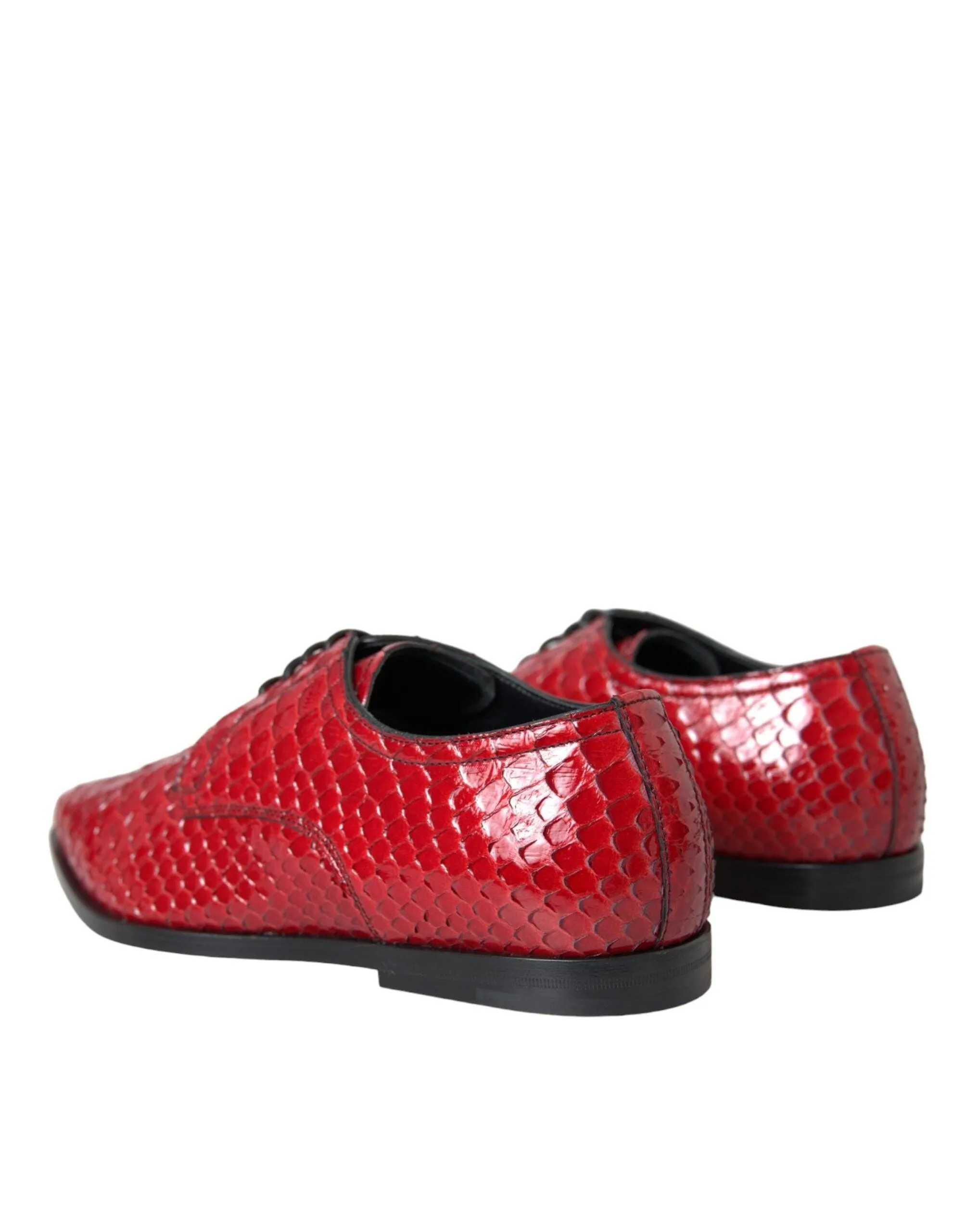 Dolce & Gabbana Red Textured Varnished Derby Herre Formal Sko