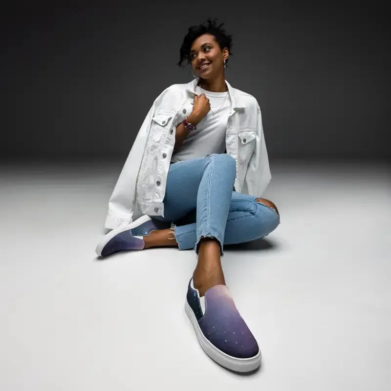 Galaxy Universe Canvas Shoes Women Slip