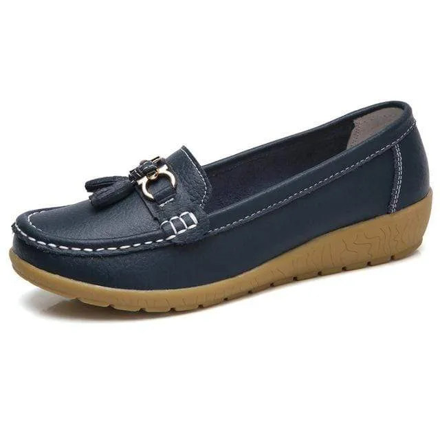 HAJINK Womens Leather Boat Shoes