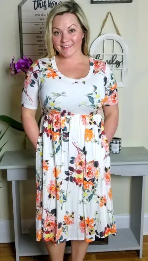 Hope Floral Babydoll Midi Dress