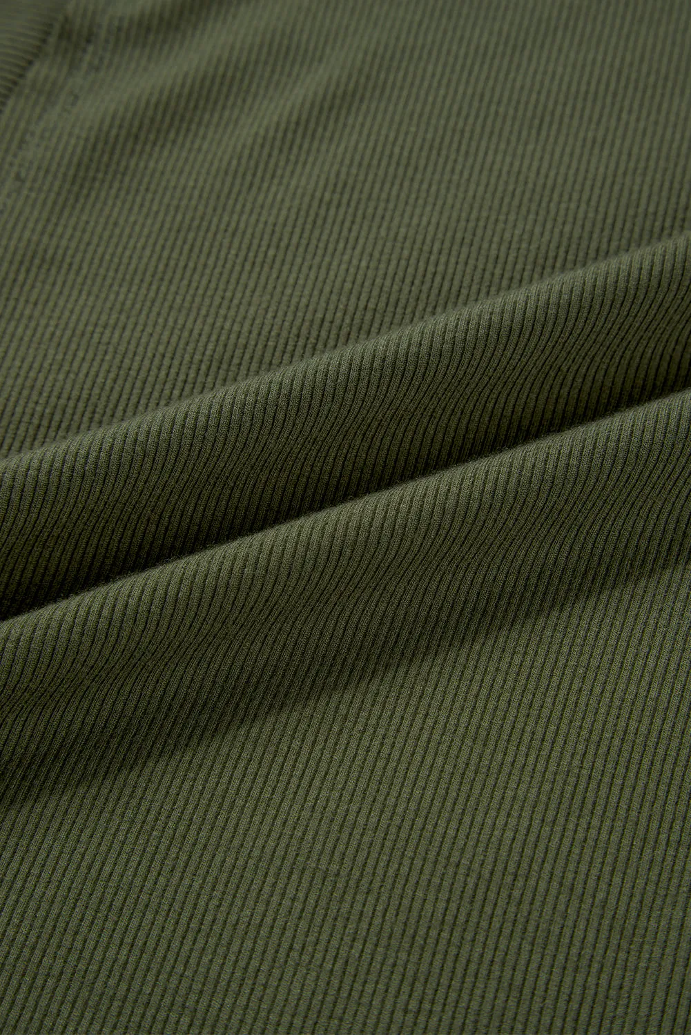 Jungle Green Exposed Seam Detail Double Straps Tank Top