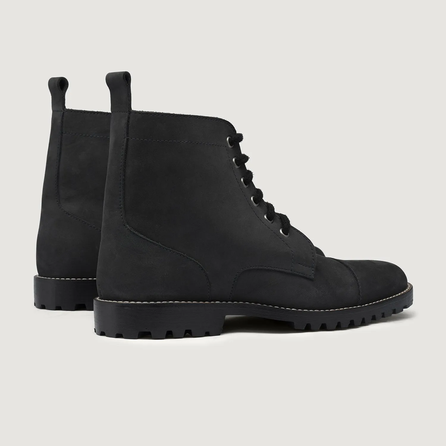 Knight Derby Matte Black Pullup Leather Boots - TerraGrip