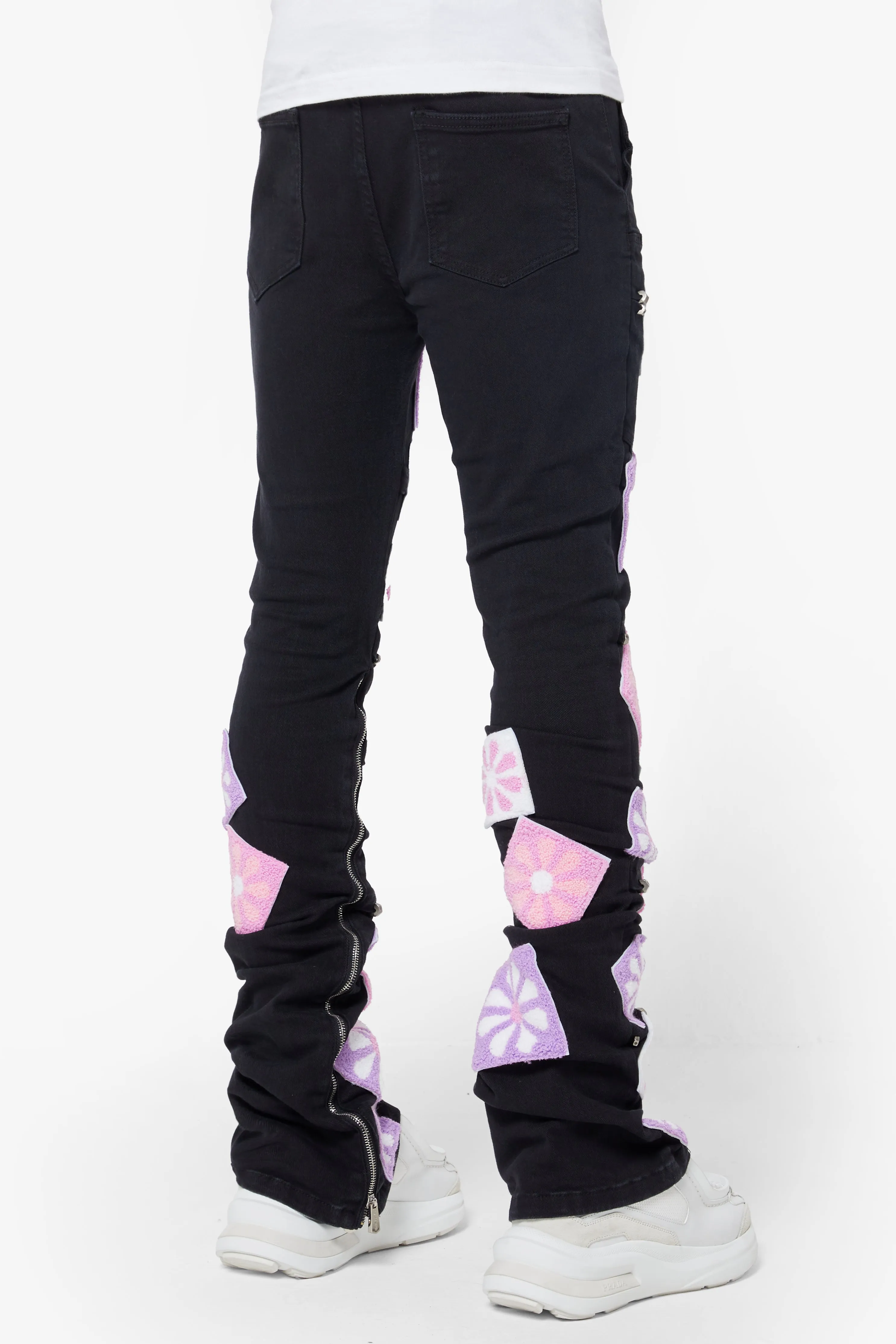 Obsidian Black Flowers Denim V2
