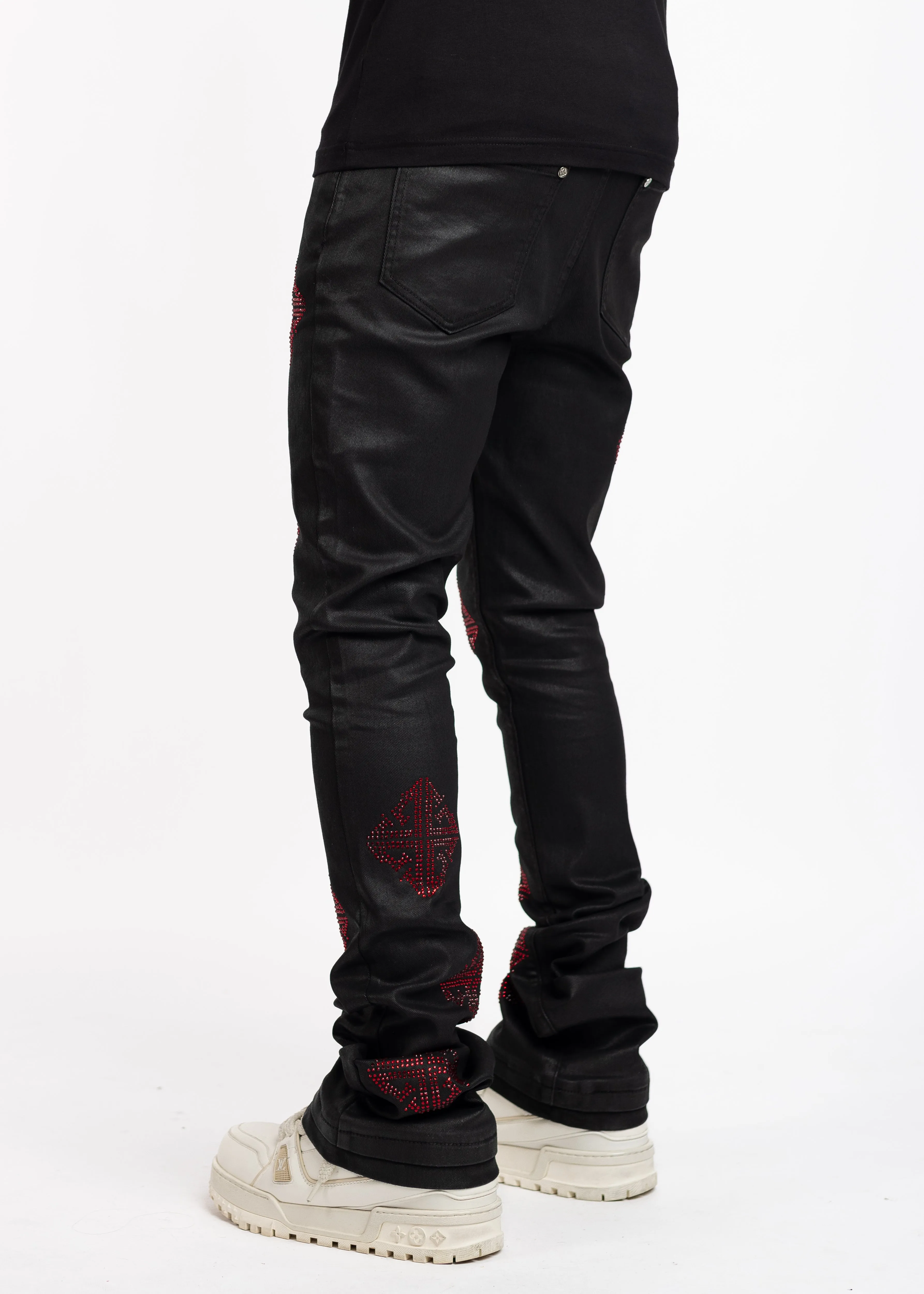 Obsidian Black Icon Embellished Denim V2