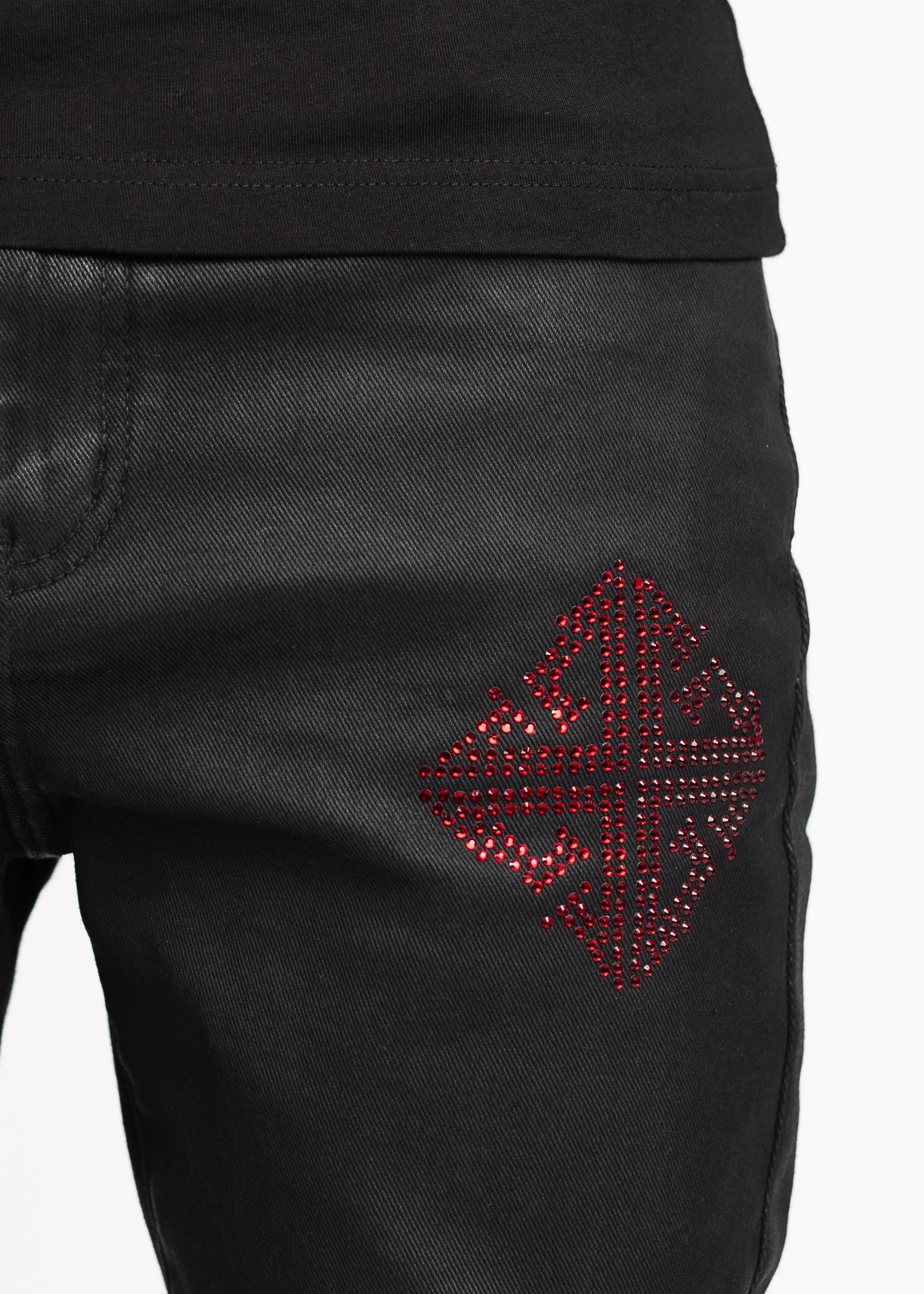 Obsidian Black Icon Embellished Denim V2