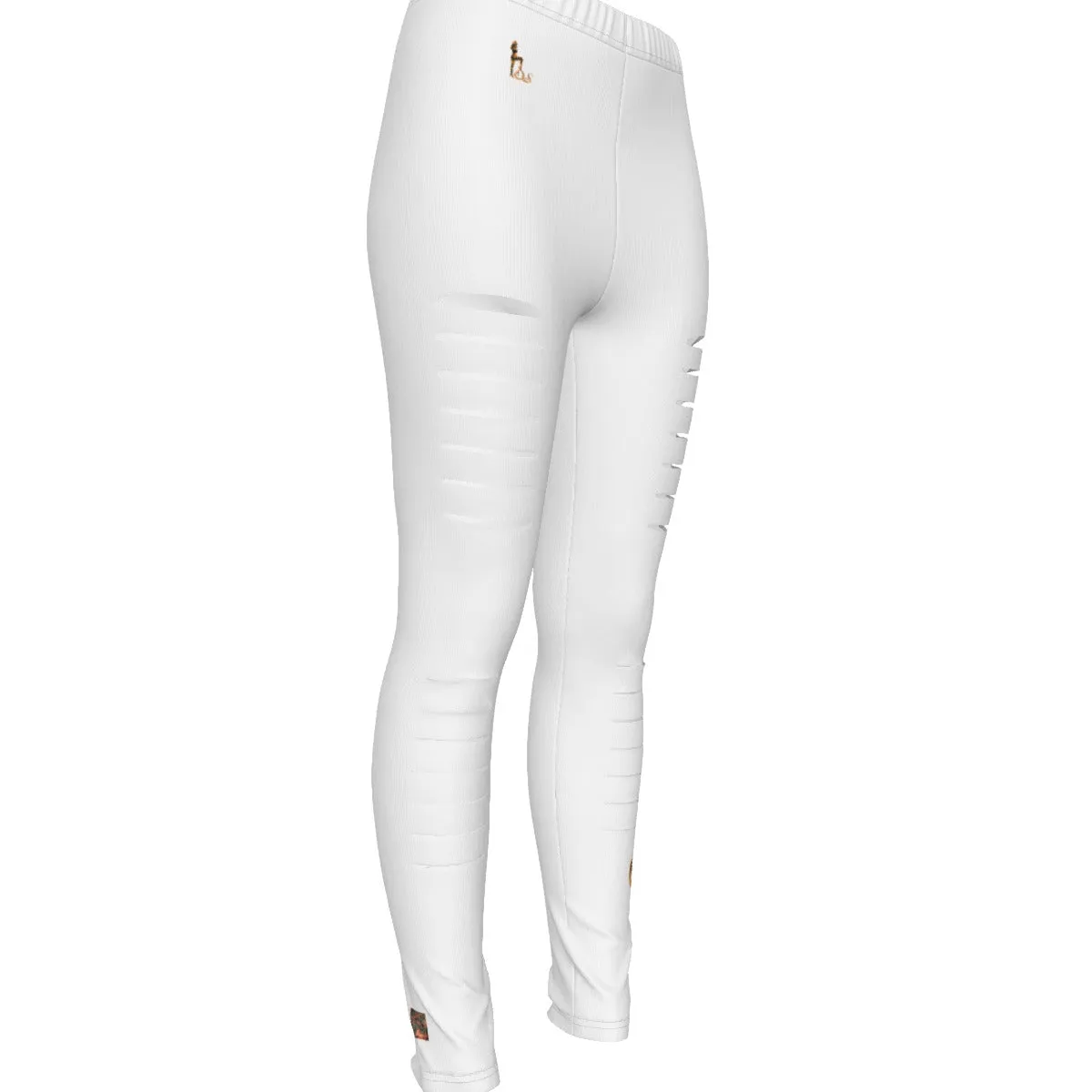 Officially Sexy Orange Army Camouflage Women's Black Ripped Leggings #1