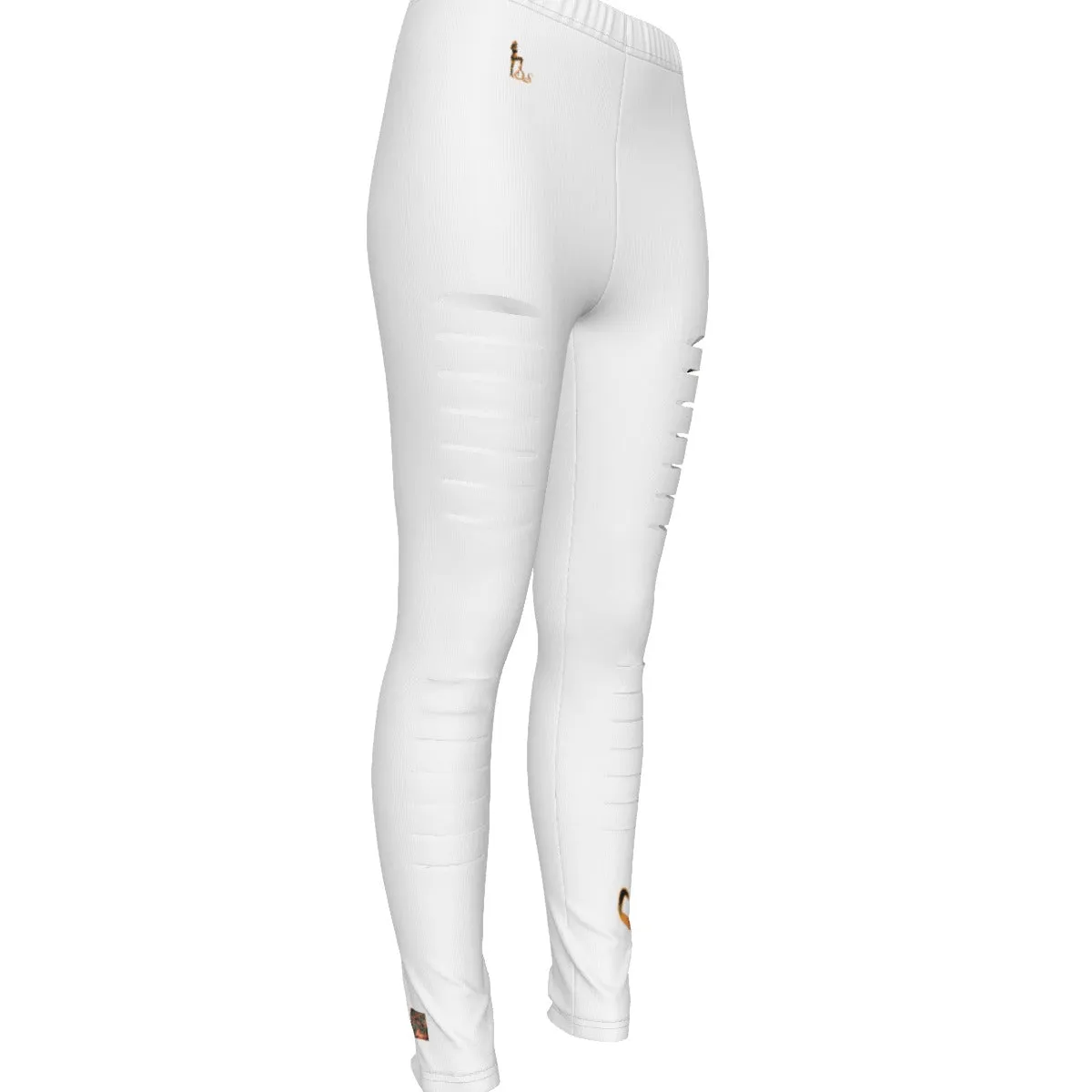 Officially Sexy Orange Army Camouflage Women's Black Ripped Leggings #1
