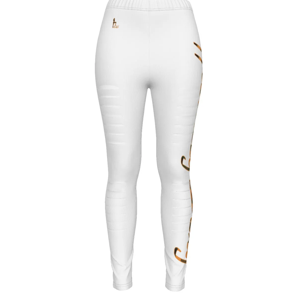 Officially Sexy Orange Army Camouflage Women's Black Ripped Leggings #1