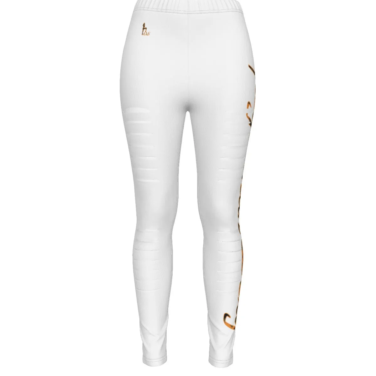 Officially Sexy Orange Army Camouflage Women's Black Ripped Leggings #1