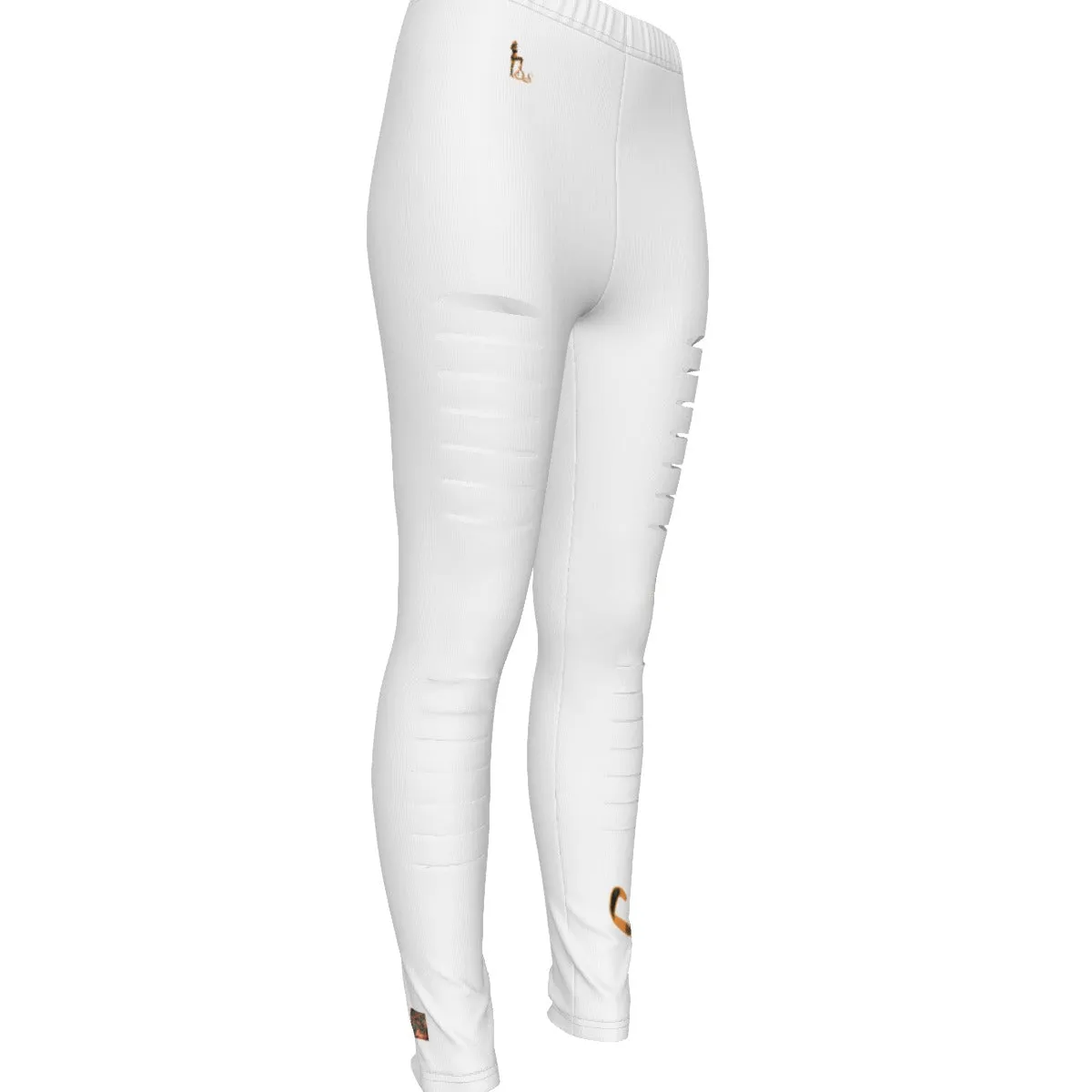 Officially Sexy Orange Army Camouflage Women's Black Ripped Leggings #1