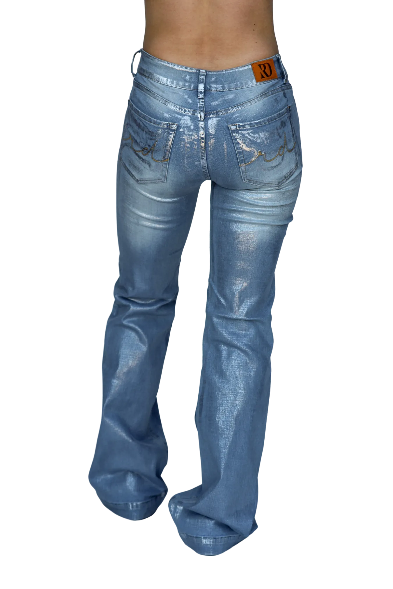 SIGNATURE TROUSERS - SILVER WASHED METALLIC