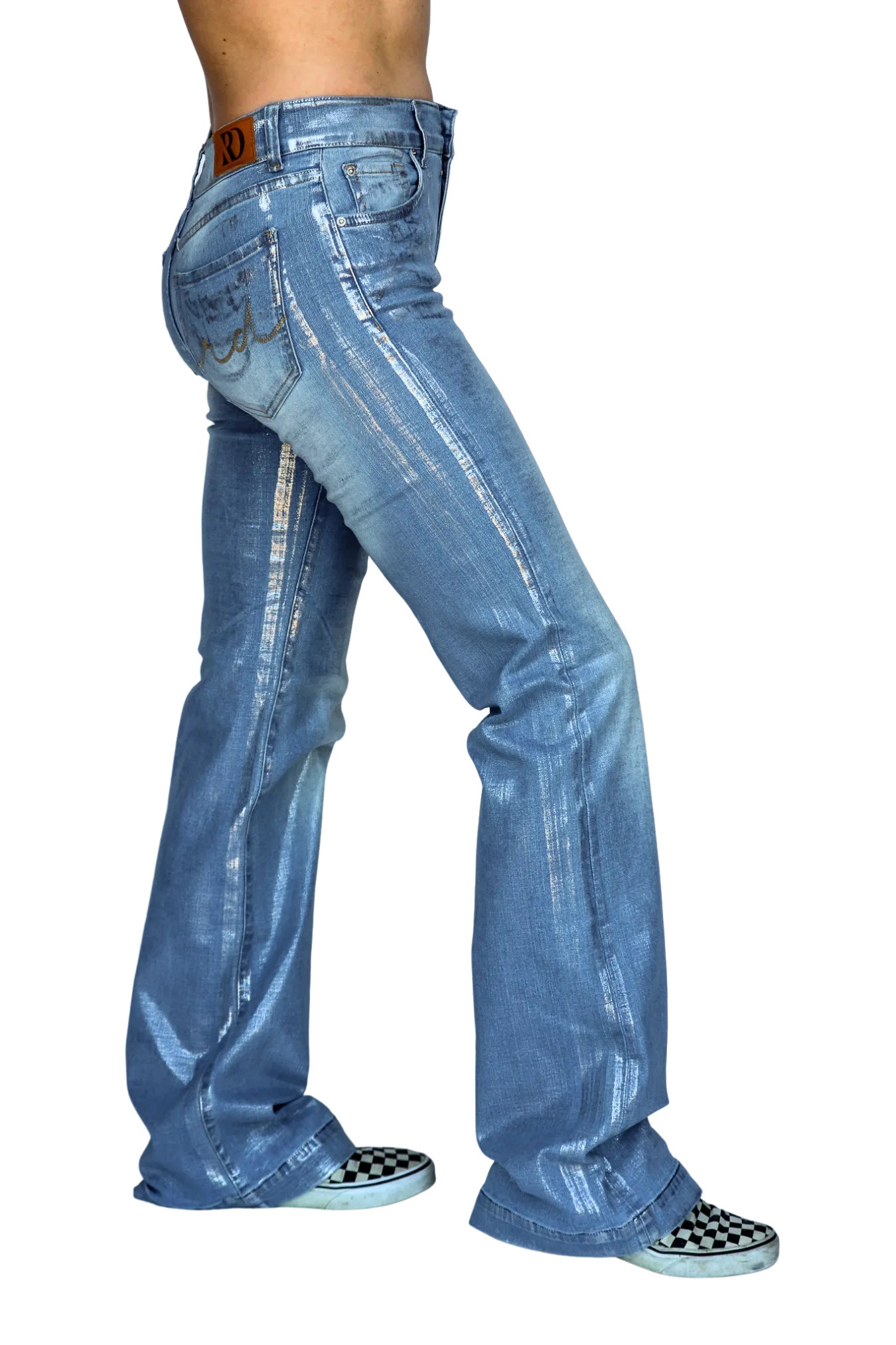 SIGNATURE TROUSERS - SILVER WASHED METALLIC