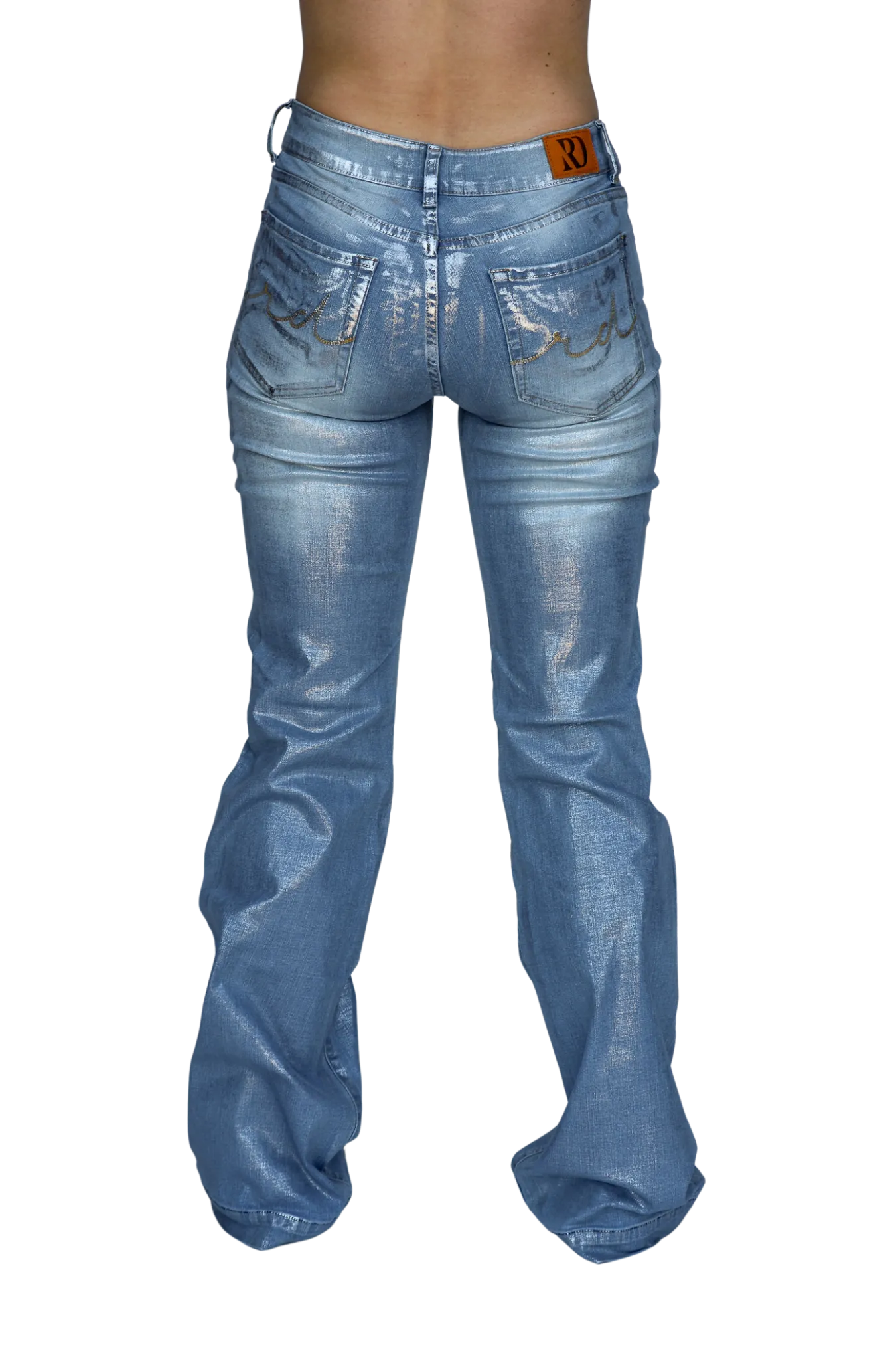 SIGNATURE TROUSERS - SILVER WASHED METALLIC