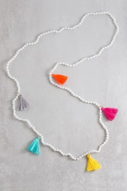 Tassel Flowing Beaded Necklace