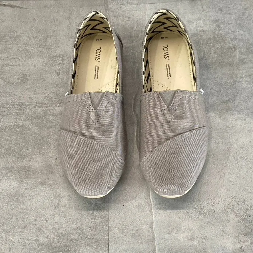 TOMS Women's Morning Dove Canvas Alpargata Recycled Lightweight Flats SZ 10
