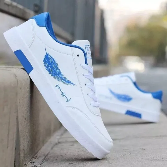 Trendy Men's Sneakers Casual Shoes Sports White Lace-Up Running Walking
