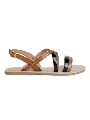 Women's Dual Color Striped Lightweight Sandals